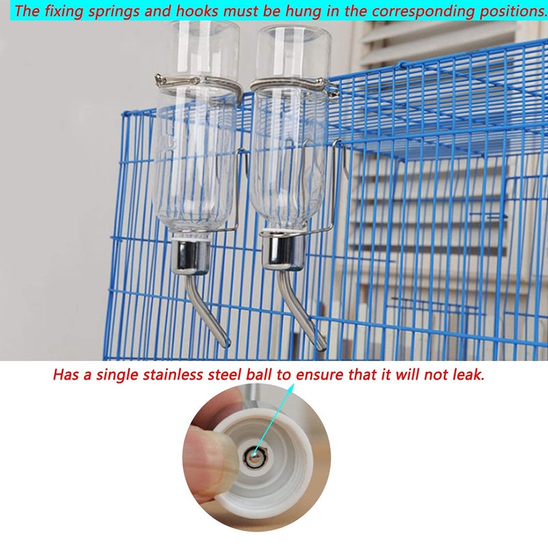 Semetall Pet Water Bottle 350ml/11.8oz No Drip Hanging Automatic Water Feeder for Birds,Hamster,Guinea Pigs,Chinchilla,Parrot and Other Small Animals - Image 3